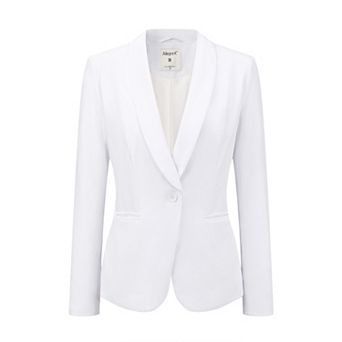 Women's Work Shawl Collar Long Sleeve One Button Velvet Blazer