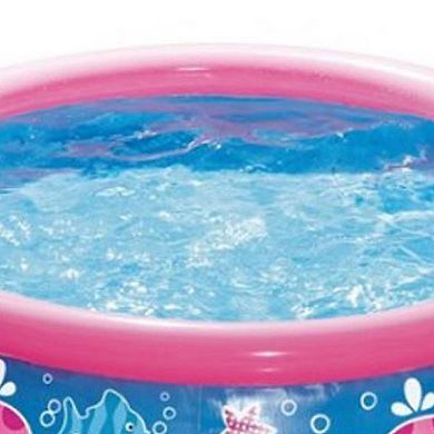 Summer Waves Quick Set 5ft x 15in Round Inflatable Ring Kiddie Pool, Pink Whale