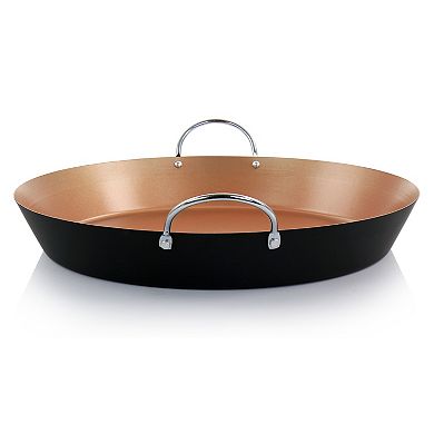 Oster Cocina Stonefire Carbon Steel Nonstick 16 Inch Paella Pan in Copper