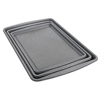 Oster Cocina 3 pc Carbon Steel Cookie Sheet in Greystone