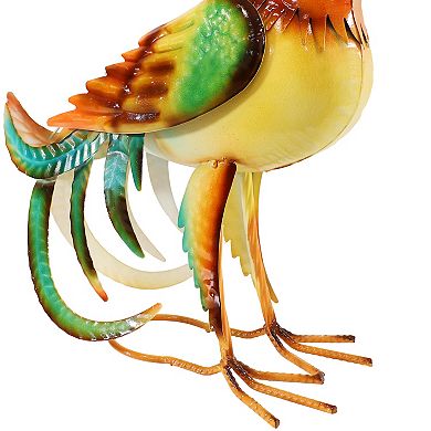 Sunnydaze Romeo The Rooster Outdoor Metal Statue - 16 In