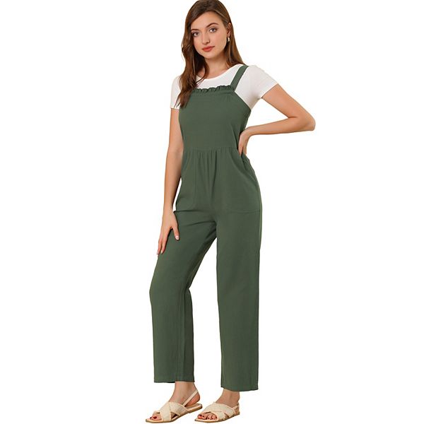 Women's Ruffled Neck Country Style Jumpsuits