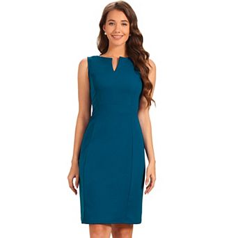 Women's V Neck Work Business Sleeveless Bodycon Mid-Length Pencil Dresses