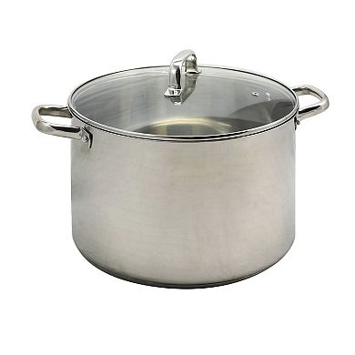 Oster Cocina Adenmore 16 Quart Stainless Steel Stock Pot With Tempered Glass Lid