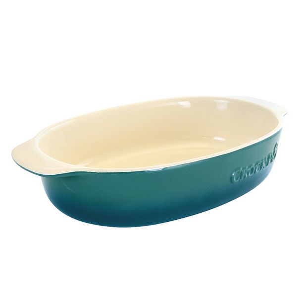 Crock Pot Artisan 2.5 Quart Oval Stoneware Casserole with Lid in Gradient  Teal