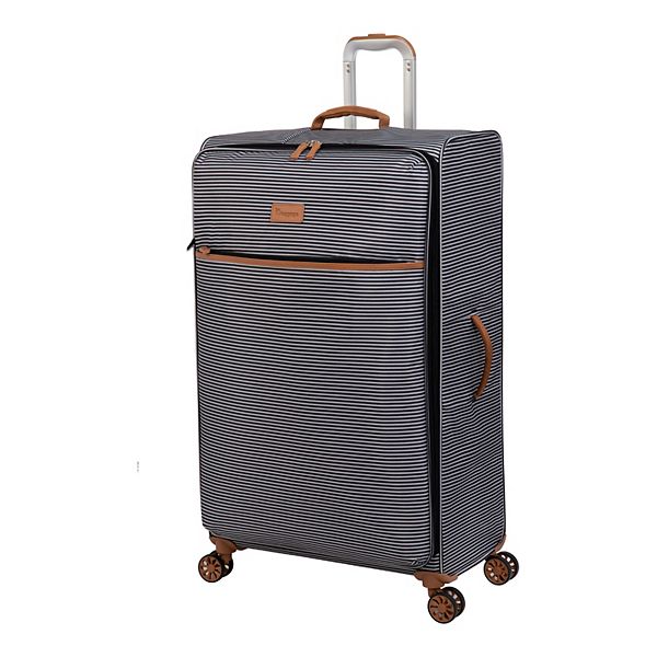 it luggage Beach Stripes Softside Spinner Luggage - Black Gray (34 INCH)