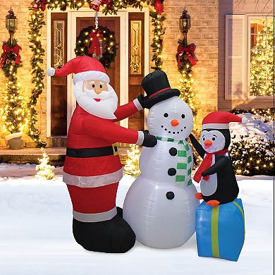 A Holiday Company 6' Tall Inflatable Christmas Santa Penguin Snowman Lawn Decor