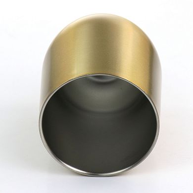 WAO 12 Ounce Thermal Wine Tumbler with Lid in Gold