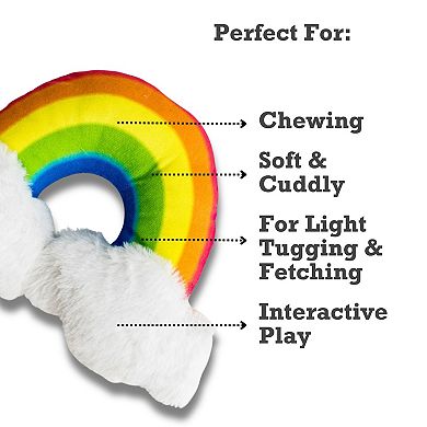 Enchanted Rainbow Squeaker Dog Chew Toy Plush Dog Toy
