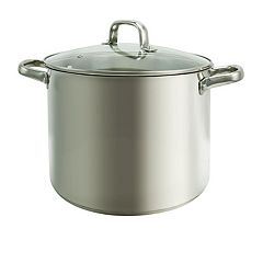 Alpine Cuisine 6 Quart Non-stick Stock Pot with Tempered Glass Lid and