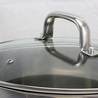 Oster Cocina Adenmore 12 Quart Stainless Steel Stock Pot With Tempered Glass Lid