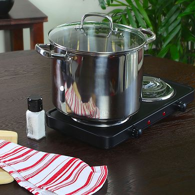 Oster Cocina Adenmore 12 Quart Stainless Steel Stock Pot With Tempered Glass Lid