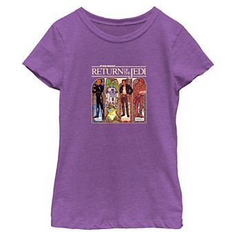 Girls 7-16 Star Wars: The Return Of The Jedi Stained Glass Box Up Graphic Tee