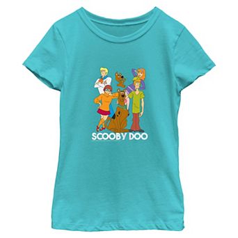 Girls 7-16 Scooby-Doo Group Portrait Logo Graphic Tee