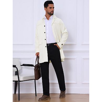 Men's Single Breasted Slim Fit Trench Jacket Coat