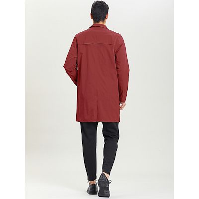 Men's Single Breasted Slim Fit Trench Jacket Coat