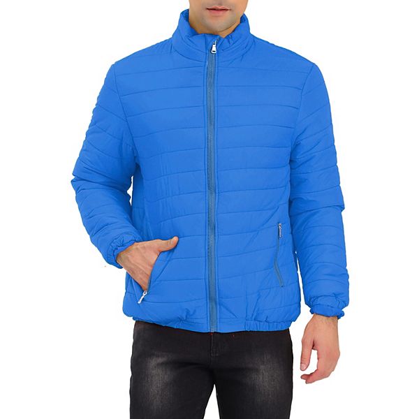 Men's Puffer Jacket Winter Warm Full Zip Stand Collar Quilting Coat