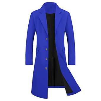 Men's Overcoat Single Breasted Notched Lapel Long Trench Coat