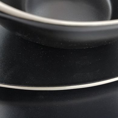 Gibson Soho Lounge Matte 16-Piece Dinnerware Set, Black