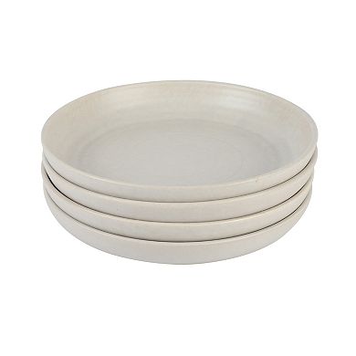 Cravings By Chrissy Teigen 4 Piece 8.6 Inch Round Stoneware Dinner Bowl Set in Oat Milk