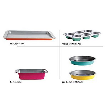 Gibson Home Color Splash Lyneham 5 pc Carbon Steel Bakeware Set