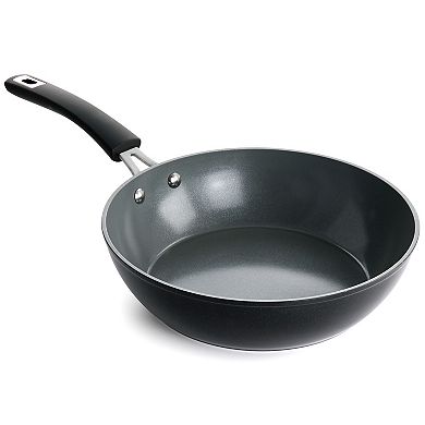 Kenmore Arlington 3.5 Quart Non Stick Aluminum Saute Pan with Lid in Black Diamond