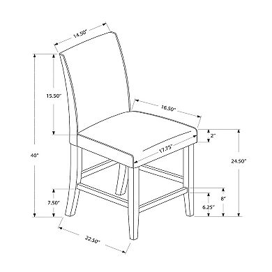 Monarch Contemporary Faux Leather Dining Chair 2-piece Set