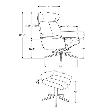 Monarch Swivel Accent Chair & Ottoman 2-piece Set