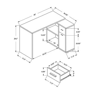 Kids Monarch L-Shape Corner Computer Desk