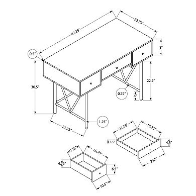Monarch Contemporary Farm Style Computer Desk