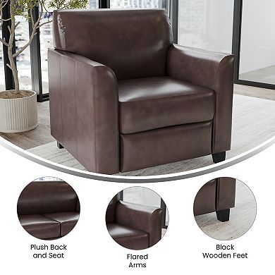 Emma and Oliver LeatherSoft Chair with Clean Line Stitched Frame