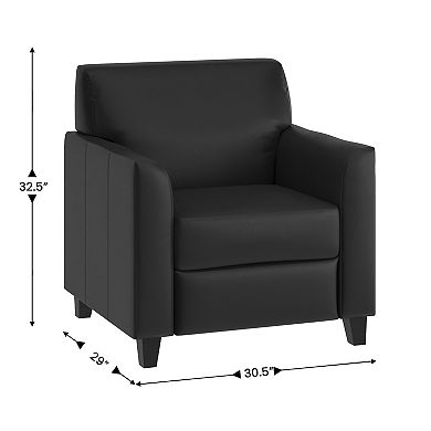 Emma and Oliver LeatherSoft Chair with Clean Line Stitched Frame