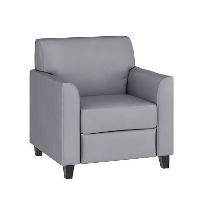 Emma and Oliver LeatherSoft Chair with Clean Line Stitched Frame