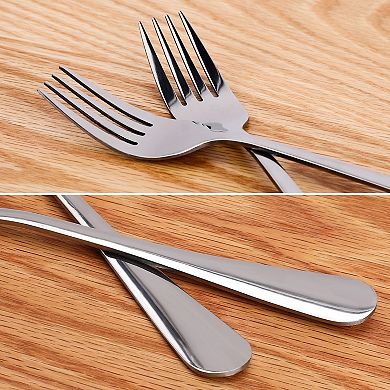 6Pcs Dinner Forks Stainless Steel 7.5" Fruit Dessert Steak Fork Tableware Silver Tone