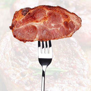 6Pcs Dinner Forks Stainless Steel 7.5" Fruit Dessert Steak Fork Tableware Silver Tone