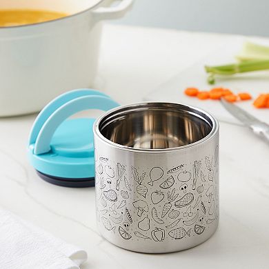 22oz Stainless Steel Insulated Food Container With Handles (blue)