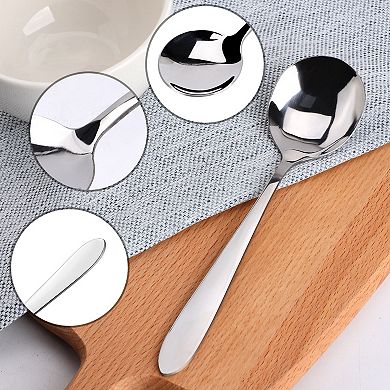 Stainless Steel Spoons 4 In 1 For Cooking Soup Spoon Dining Spoons Silver Tone
