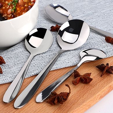 Stainless Steel Spoons 4 In 1 For Cooking Soup Spoon Dining Spoons Silver Tone