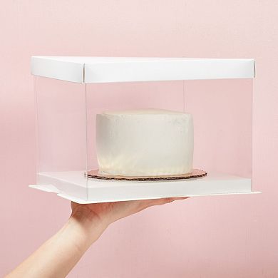 Clear Plastic Cake Box Carrier Packing with Lids for 6 Inch Cakes (6 Pack)