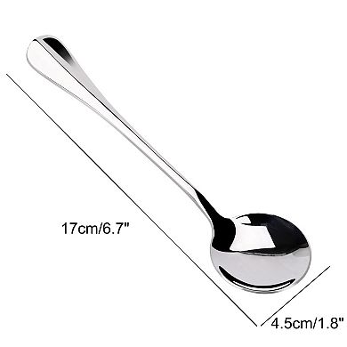 Kitchen Stainless Steel Coffee Porridge Rice Soup Spoon 6.7" Long 8pcs Silver Tone