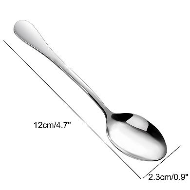 8Pcs Stainless Steel Spoons for Cooking Soup Spoon Dining Spoons 4.7" Silver Tone