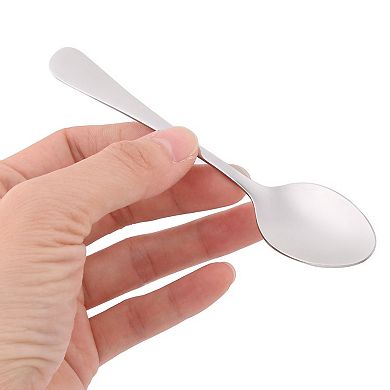 Kitchen Restaurant Stainless Steel Coffee Tea Spoon 4.7" Length 6Pcs Silver Tone
