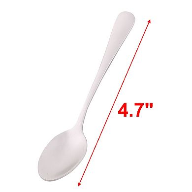 Kitchen Restaurant Stainless Steel Coffee Tea Spoon 4.7" Length 6Pcs Silver Tone
