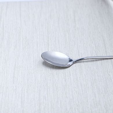 Stainless Steel Long Handle Tea Coffee Ice Cream Spoon 4pcs Silver Tone