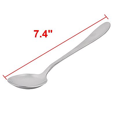 Stainless Steel Round Kitchen Table Soup Serving Spoon Scoop 5pcs Silver Tone