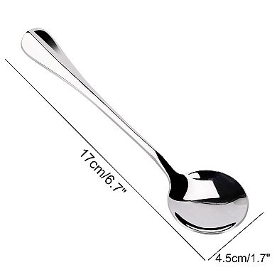 6Pcs Stainless Steel Spoons for Cooking Soup Spoon Dining Spoons 6.3" Silver Tone