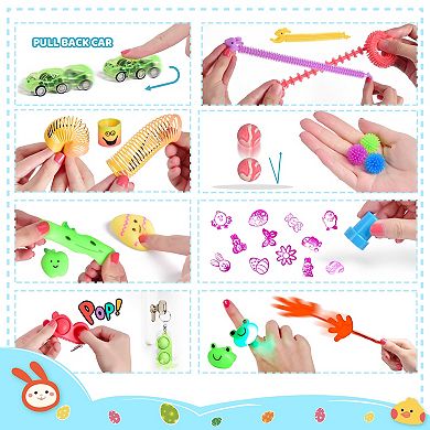 Easter Eggs with Party Favor Toys 100PCs Mini Toys for Kids Toys