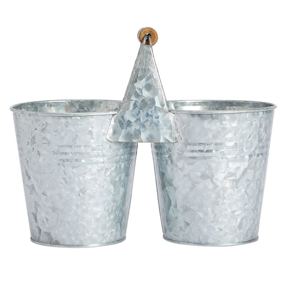 Juvale 3 Pack Galvanized Metal Ice Buckets for Parties, 7 Inch Tin Pails  with Handles for Beer, Wine, Champagne, Home Decor, Table Centerpieces