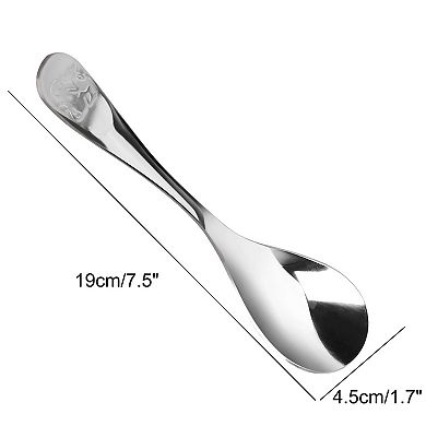 5pcs Stainless Steel Spoons For Cooking Soup Spoon Dining Spoons 7.5" Silver Tone