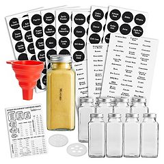 Talented Kitchen 4 Stainless Steel Spice Racks Wall Mount Organizer for  Wall and Cabinet Door with 24 Pcs 4oz Glass Spice Jars, 269 Preprinted  Seasoning Labels (2 Styles)